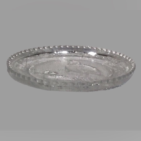 Vintage PAIRPOINT GLASS COMPANY Mr and Mrs Bob White Clear Glass Cup Plate - Picture 3 of 5